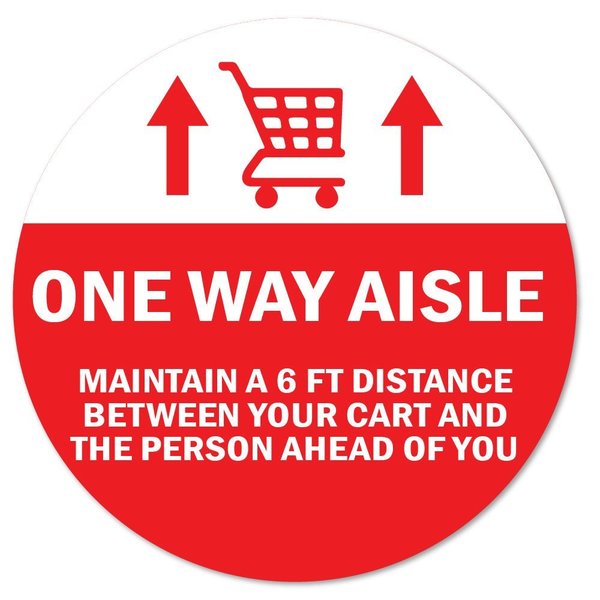 Signmission One Way Aisle Non-Slip Floor Graphic, 11" x 11", FD-X-11-99979 FD-X-11-99979
